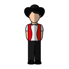 man with custome typical switzerland vector illustration design