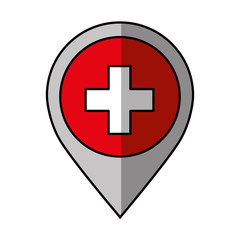 pin location with switzerland flag vector illustration design