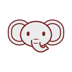 cute elephant face image vector illustration eps 10