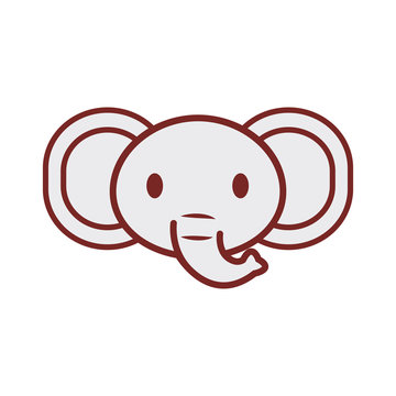 cute elephant face image vector illustration eps 10