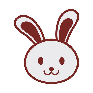 cute bunny face image vector illustration eps 10