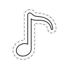 music note melody cut line vector illustraiton eps 10
