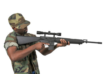 African American Black Man Soldier