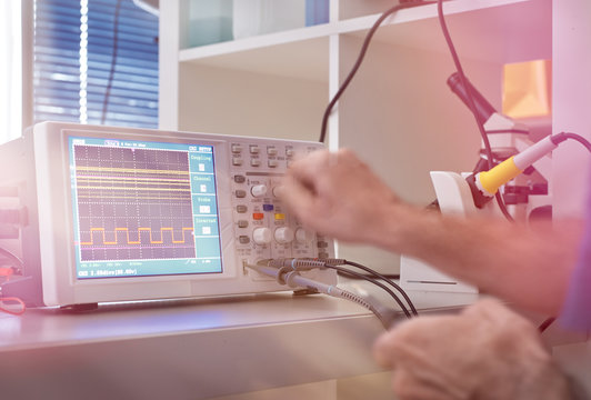Modern electronic equipment in computer service center