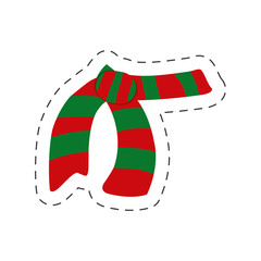 red and green scarf christmas vector illustraiton eps 10