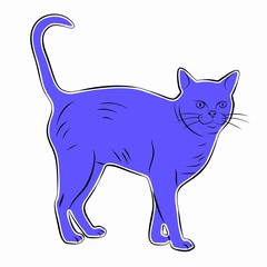 silhouette of a cat, vector draw