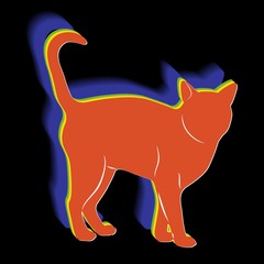 silhouette of a cat, vector draw