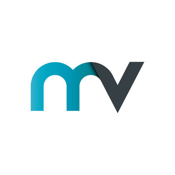 Initial Letter MV Rounded Lowercase Logo