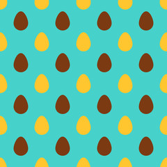 Elegant easter eggs seamless pattern on blue background