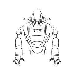 robot with two antennas technology icon image vector illustration design 
