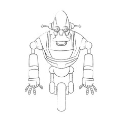 robot with two antennas technology icon image vector illustration design 