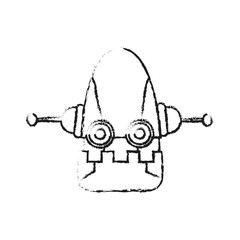 robot with two antennas technology icon image vector illustration design 