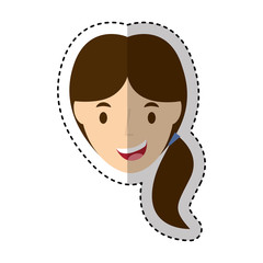 cute woman avatar character vector illustration design