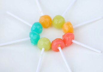 lollipop candies on white background
