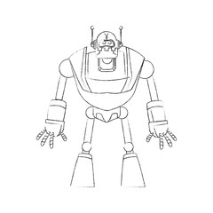 robot with two antennas technology icon image vector illustration design 