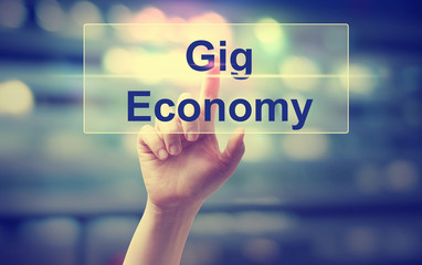 Gig Economy concept with hand