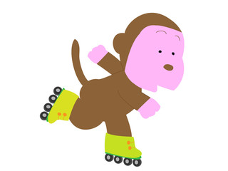 猿のローラースケート