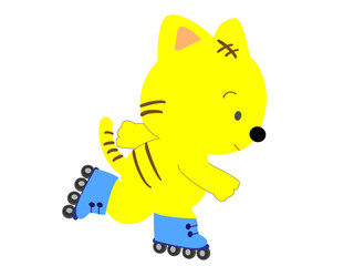 虎のローラースケート