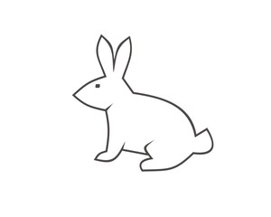 Fototapeta na wymiar Line rabbit icon