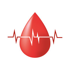 drop blood donation pulse vector illustration eps 10
