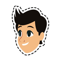 face of handsome young man icon image vector illustration design 