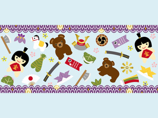 Obraz premium こどもの日 アイコンのカード