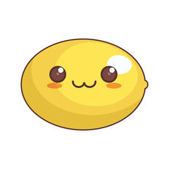 kawaii lemon fruit icon vector illustration eps 10