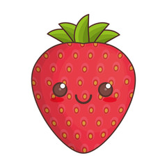 Obraz premium kawaii strawberry fruit icon vector illustration eps 10