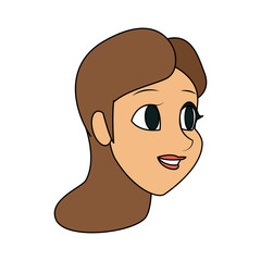face of young woman icon image vector illustration design 