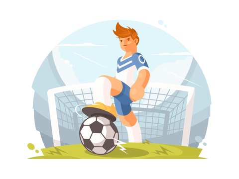 Cartoon character football player