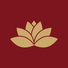 Lotus icon. Lily and flower, lifestyle symbol. Flat design. Stock - Vector illustration