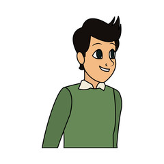 handsome young man with sweater icon image vector illustration design 