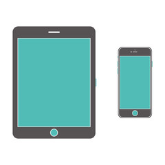 Tablet computer and mobile phone icons