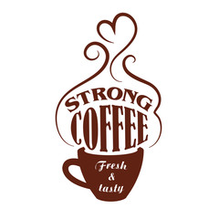 Strong coffee cup vector cafe icon