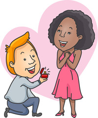 Couple Propose Interracial