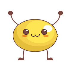 Obraz premium kawaii lemon fruit image vector illustration eps 10