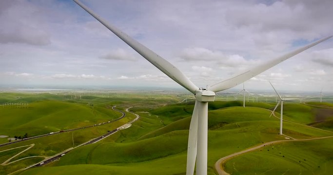 Windmill - Wind Turbine on Green Hill