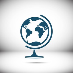 Earth globe icon stock vector illustration flat design