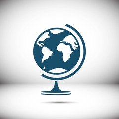 Earth globe icon stock vector illustration flat design