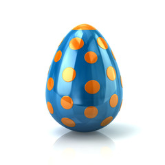 3d illustration of blue easter egg isolated on white background