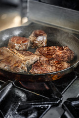 Juicy grilled steaks