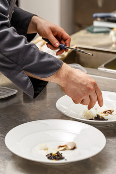 Chef making a lunch dish