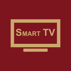 Smart TV icon. Television and display, televisor symbol. Flat design. Stock - Vector illustration