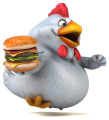 Fun chicken - 3D Illustration