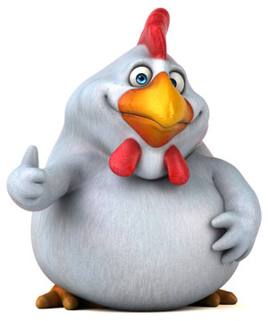 Fun chicken - 3D Illustration