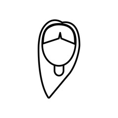 head female woman thin line vector illustration eps 10