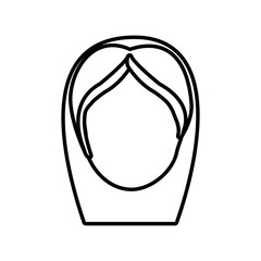 head female woman thin line vector illustration eps 10