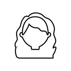 head female woman thin line vector illustration eps 10