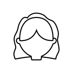 head female woman thin line vector illustration eps 10