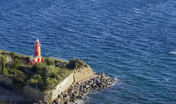 lighthouse in gulf of naples